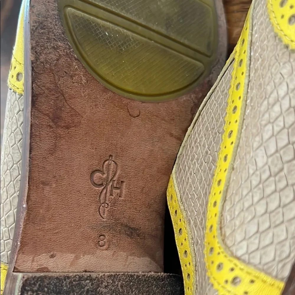 Yellow and Tan Men's Brogue Shoes - Picture 7 of 13